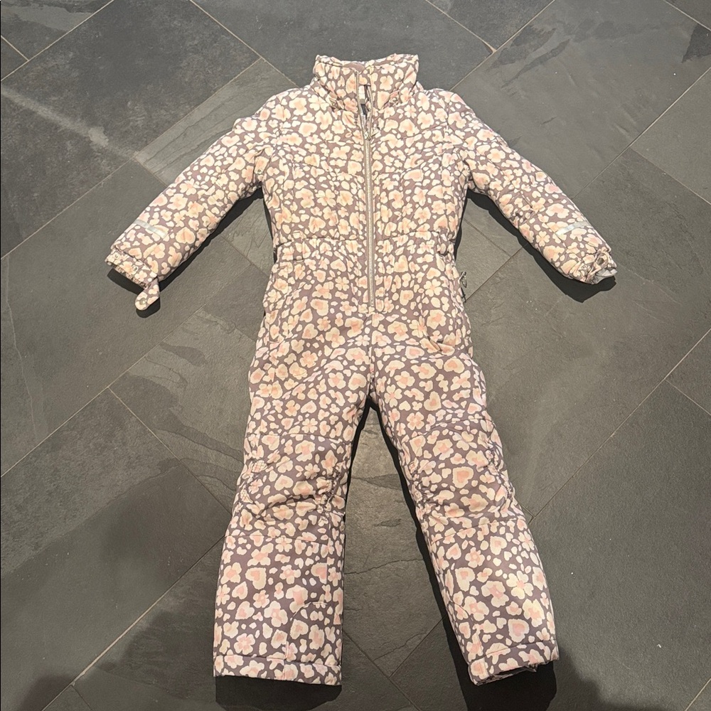 Pink and White Leopard Print Snowsuit